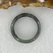 Type A Icy Wuji Grey Black Jadeite Ring 2.63g 5.1 by 3.1mm US8 HK17.5 (Very Slight Fine Internal Lines) - Huangs Jadeite and Jewelry Pte Ltd