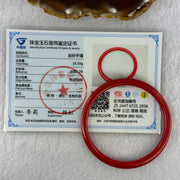 Natural Red Cinnabar Bangle 16.50g Internal Diameter 56.4mm 5.3 by 5.6mm - Huangs Jadeite and Jewelry Pte Ltd