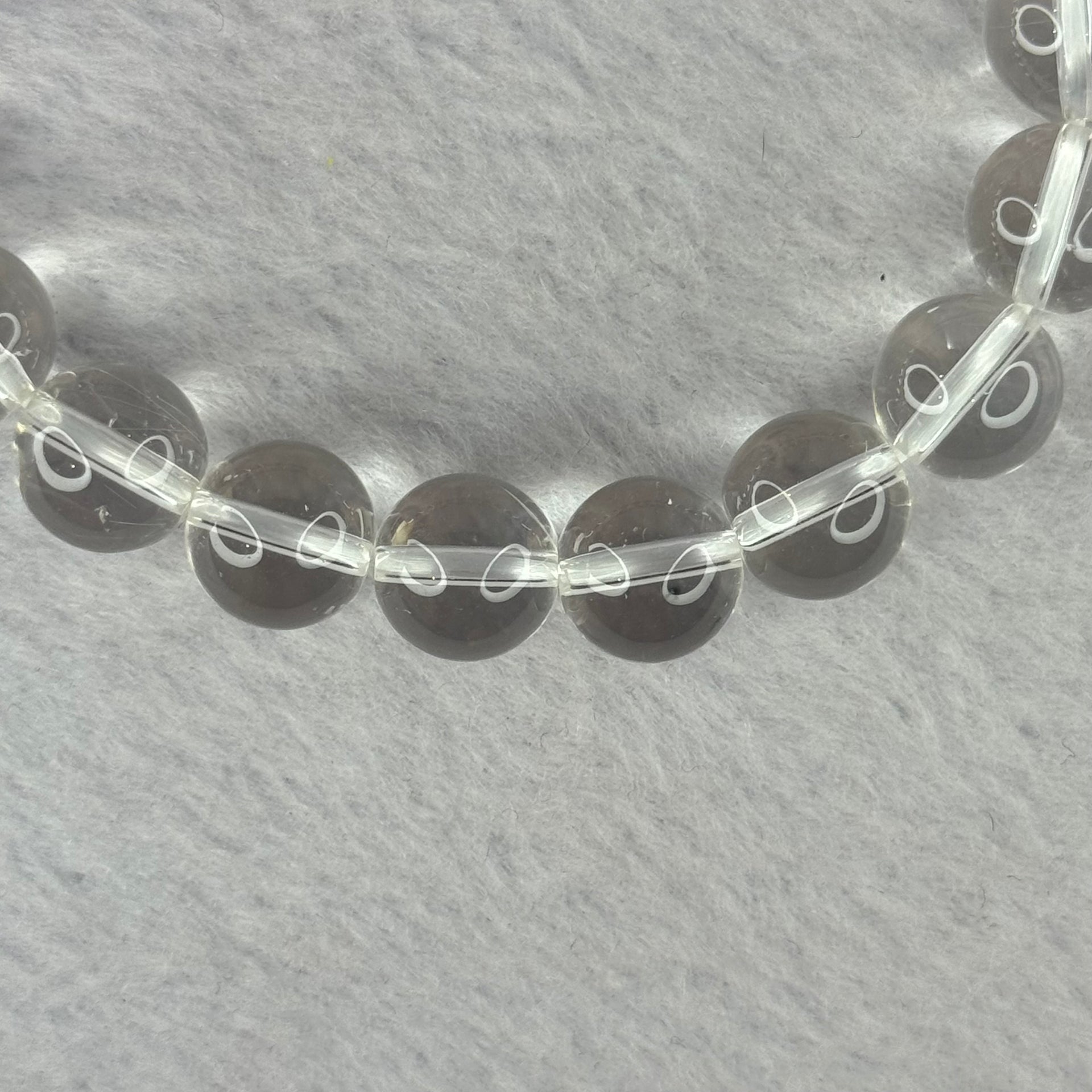 Natural Clear Quartz Bracelet 天然白水晶手链 30.47g 17cm 10.6mm 19 Beads - Huangs Jadeite and Jewelry Pte Ltd