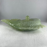 Natural Green with White Serpentine Carp Fish Pot Display 2,270.6g 285.0 by 182.0 by 90.0mm - Huangs Jadeite and Jewelry Pte Ltd
