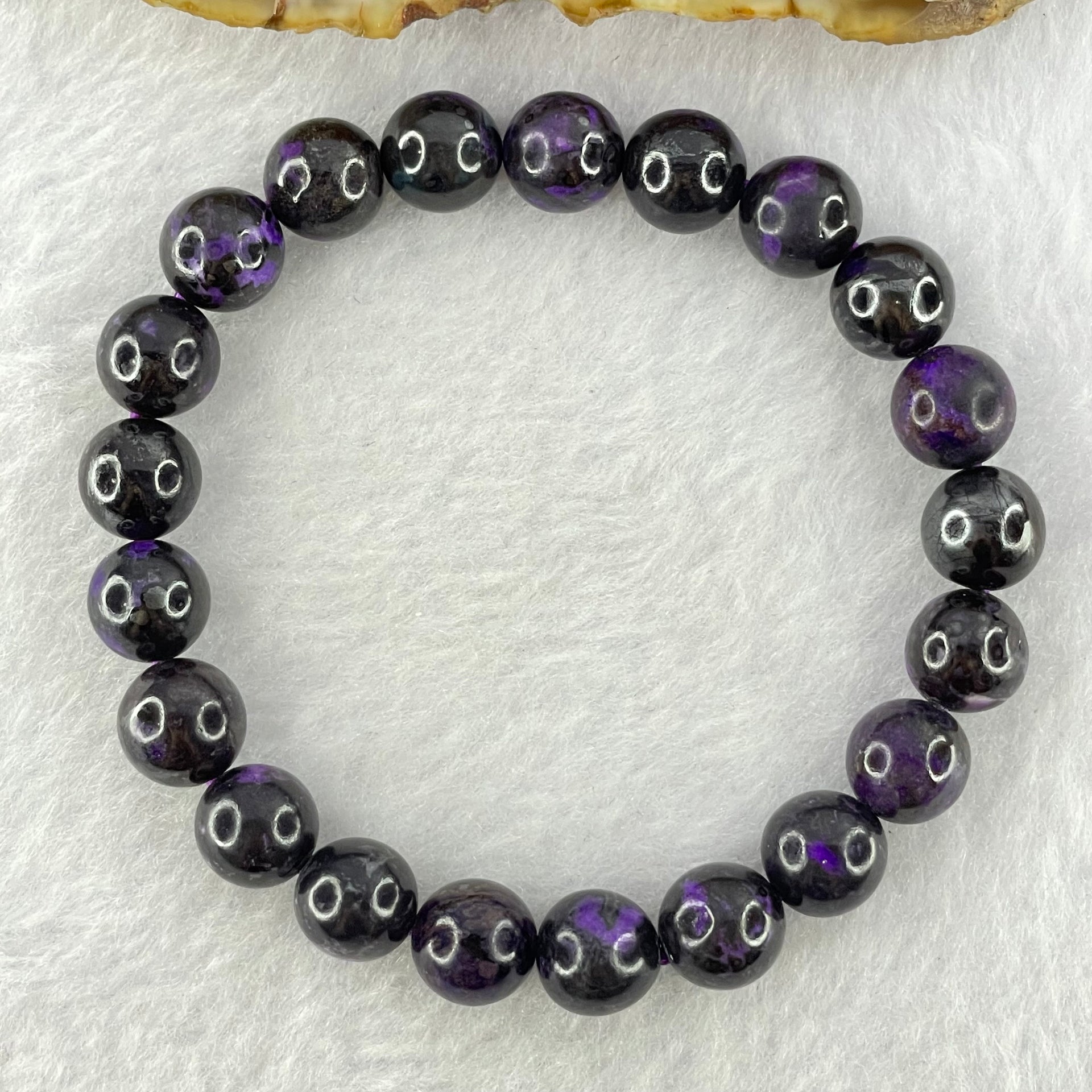 Very Good Grade Natural Sugilite Bracelet 天然苏纪石手链 23.38g 15.5cm 8.9mm 21 Beads - Huangs Jadeite and Jewelry Pte Ltd
