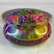 Muti Color Liuli Wealth Pot with Ingot Yuan Bao Display Total Weight 638.93g 101.0 by 51.0mm - Huangs Jadeite and Jewelry Pte Ltd