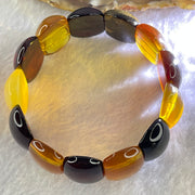 Natural Mixed Color Amber Bracelet 天然多宝琥珀手链 25.74g 18cm 25.2 by 16.4 by 7.5mm 13pcs - Huangs Jadeite and Jewelry Pte Ltd