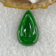 Type A Natural Semi Icy Bright Green Jadeite Tear Drop Shape Stone for Setting 1.25g 21.4 by 12.5 by 2.8mm - Huangs Jadeite and Jewelry Pte Ltd