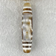 Natural Powerful Tibetan Old Oily Agate 2 Eye with Zha Ji La Mu Female Cai Shen Carvings Dzi Bead Heavenly Master (Tian Zhu) 两眼扎基拉姆女财神天诛 11.98g 57.3 by 12.5mm - Huangs Jadeite and Jewelry Pte Ltd