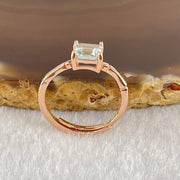 Natural Green Fluorite with Crystals In S925 Sliver Rose Gold Color Ring (Adjustable Size) 1.55g 5.7 by 4.2mm - Huangs Jadeite and Jewelry Pte Ltd
