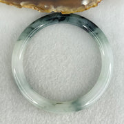 Type A Faint Green with Blueish Green Patches Jadeite Bangle Internal Diameter 53.2mm 31.33g 8.0 by 8.1mm (Internal Lines) - Huangs Jadeite and Jewelry Pte Ltd