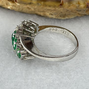 Natural Emeralds Total 0.48ct each approx 2.0 by 2.0 by 2.0mm and Natural Diamonds Total 0.11ct each about 1.5mm in Platinum PT900 Ring 4.87g US4 HK8.5 - Huangs Jadeite and Jewelry Pte Ltd