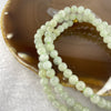 Type A Semi Icy Green with Wuji Grey Piao Hua Beads Necklace 122 Beads 5.4mm 31.79g - Huangs Jadeite and Jewelry Pte Ltd