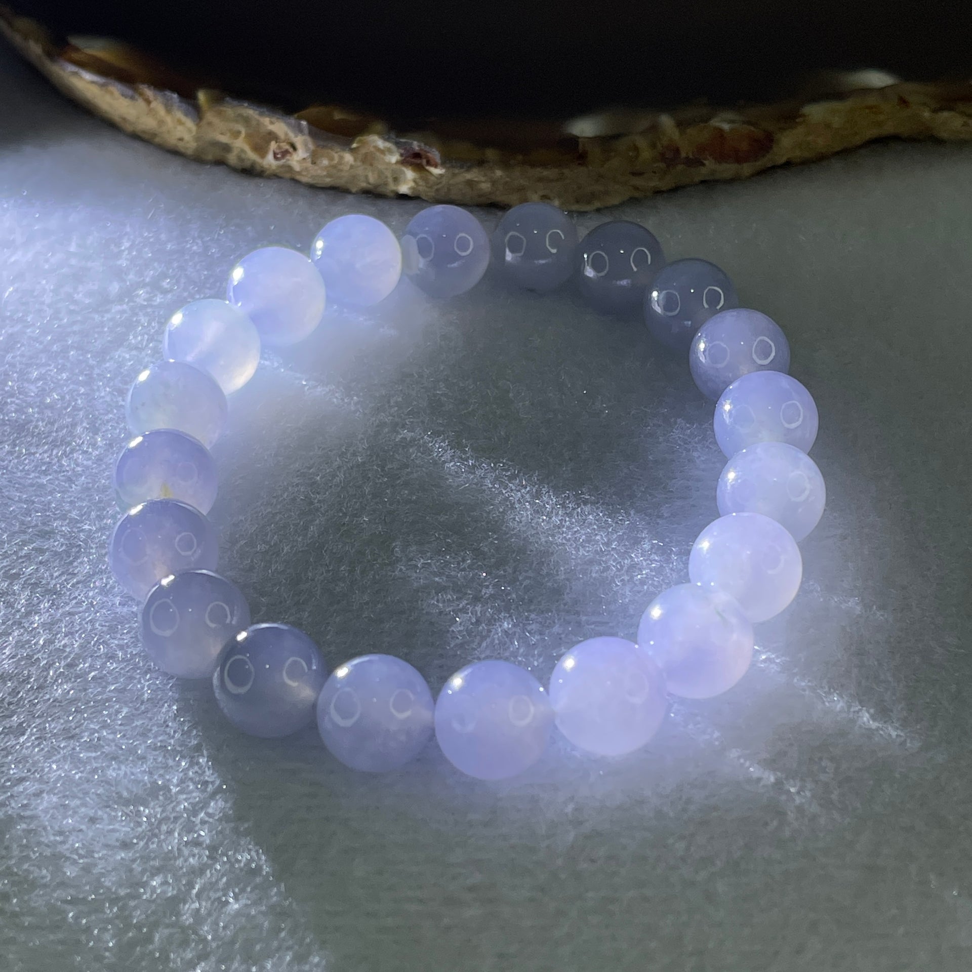 Certified High Grade Natural Type A Jelly Full Intense Lavender Jadeite Beads Bracelet 31.05g 16cm 10.1mm 20 Beads - Huangs Jadeite and Jewelry Pte Ltd