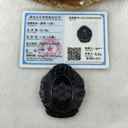 Type A Opaque Black Omphacite Jadeite Good Vs Evil Om Mani Padme Hum Pendant 33.00g 50.8 by 43.2 by 8.0mm - Huangs Jadeite and Jewelry Pte Ltd