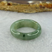 Type A Green Grey Wuji Jadeite Ring 3.90g 6.8 by 3.2mm US8 HK18 - Huangs Jadeite and Jewelry Pte Ltd