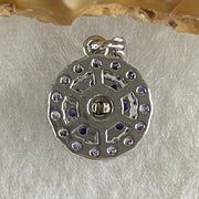 Natural Purple Cubic Zirconia in S925 Sliver Spinning Pendant 2.51g 4.0 by 1.5mm - Huangs Jadeite and Jewelry Pte Ltd