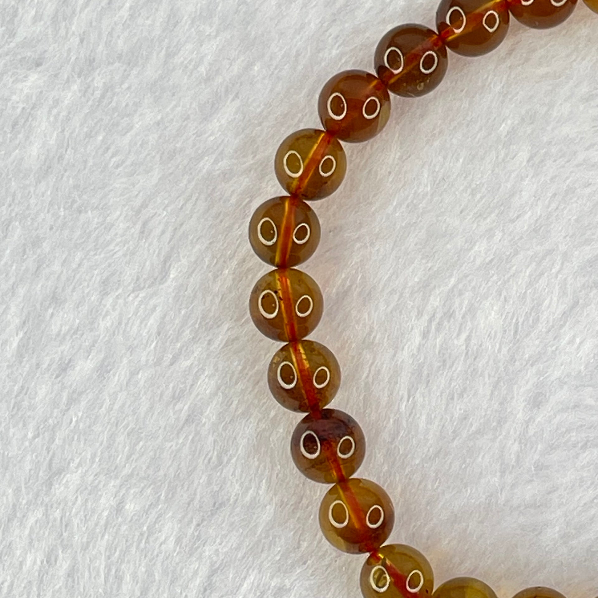 Natural Purple Amber Beads Bracelet 天然紫蜜琥珀手链 3.79g 15.5cm 6.4mm 28 Beads - Huangs Jadeite and Jewelry Pte Ltd