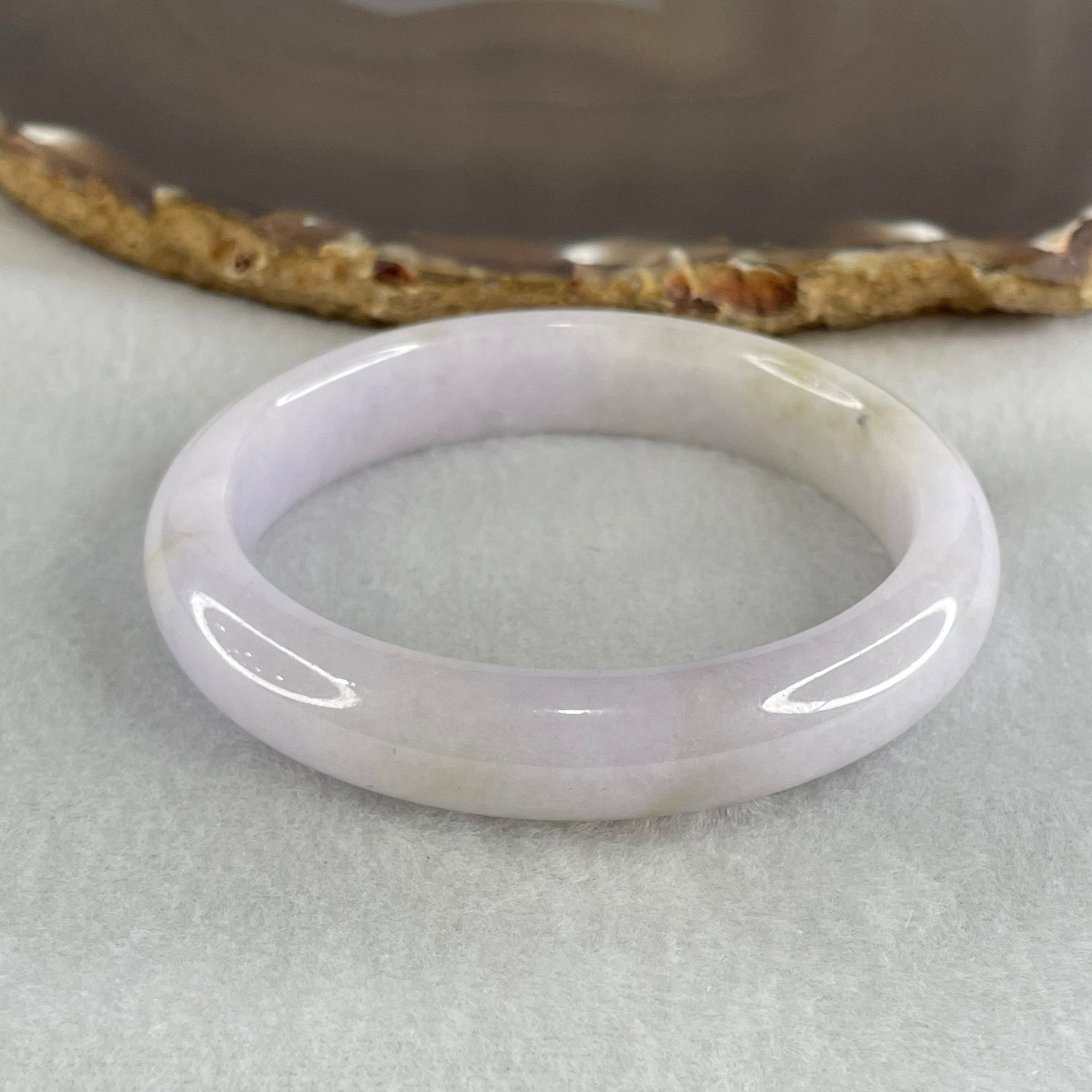 Type A Light Lavender Jadeite Oval Bangle 42.61g Internal Diameter 53.9mm 11.6 by 7.5mm (Very Slight Internal Line) - Huangs Jadeite and Jewelry Pte Ltd