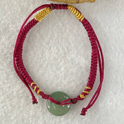 Type A Blueish Green Jadeite Ping An Kou Donut In String Bracelet 1.90g 12.5 by 3.8mm - Huangs Jadeite and Jewelry Pte Ltd