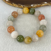Above Average Grade Natural Muti Colour Rabbit Hair Rutilated Quartz Beads Bracelet 56.15g 18.5cm 13.7mm 16 Beads - Huangs Jadeite and Jewelry Pte Ltd