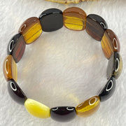Natural Mixed Color Amber Bracelet 天然多宝琥珀手链 25.74g 18cm 25.2 by 16.4 by 7.5mm 13pcs - Huangs Jadeite and Jewelry Pte Ltd