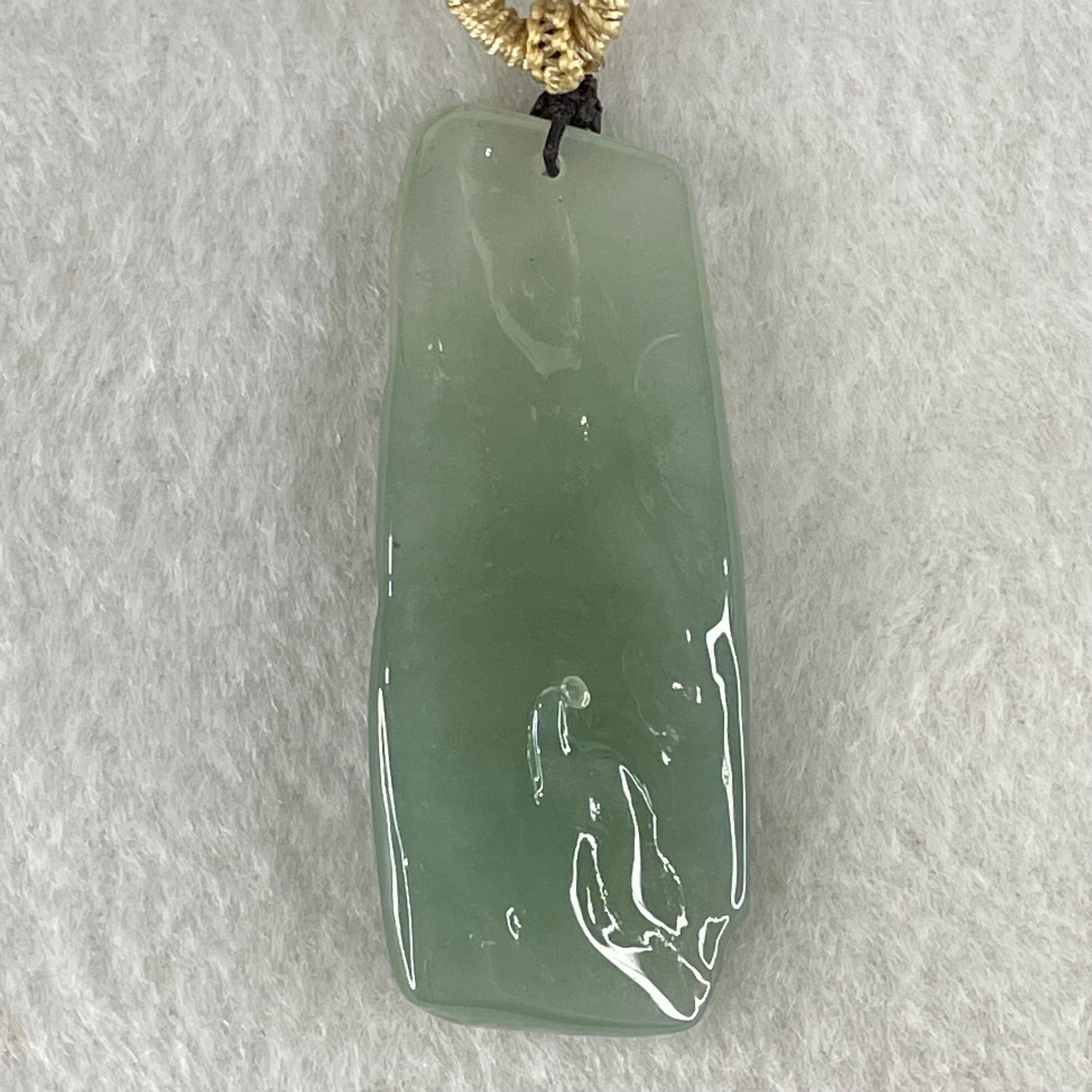 Type A Semi Icy Blueish Green Jadeite Gui Ren Benefactor Pendant 17.27g 48.5 by 19.6 by 7.7mm - Huangs Jadeite and Jewelry Pte Ltd