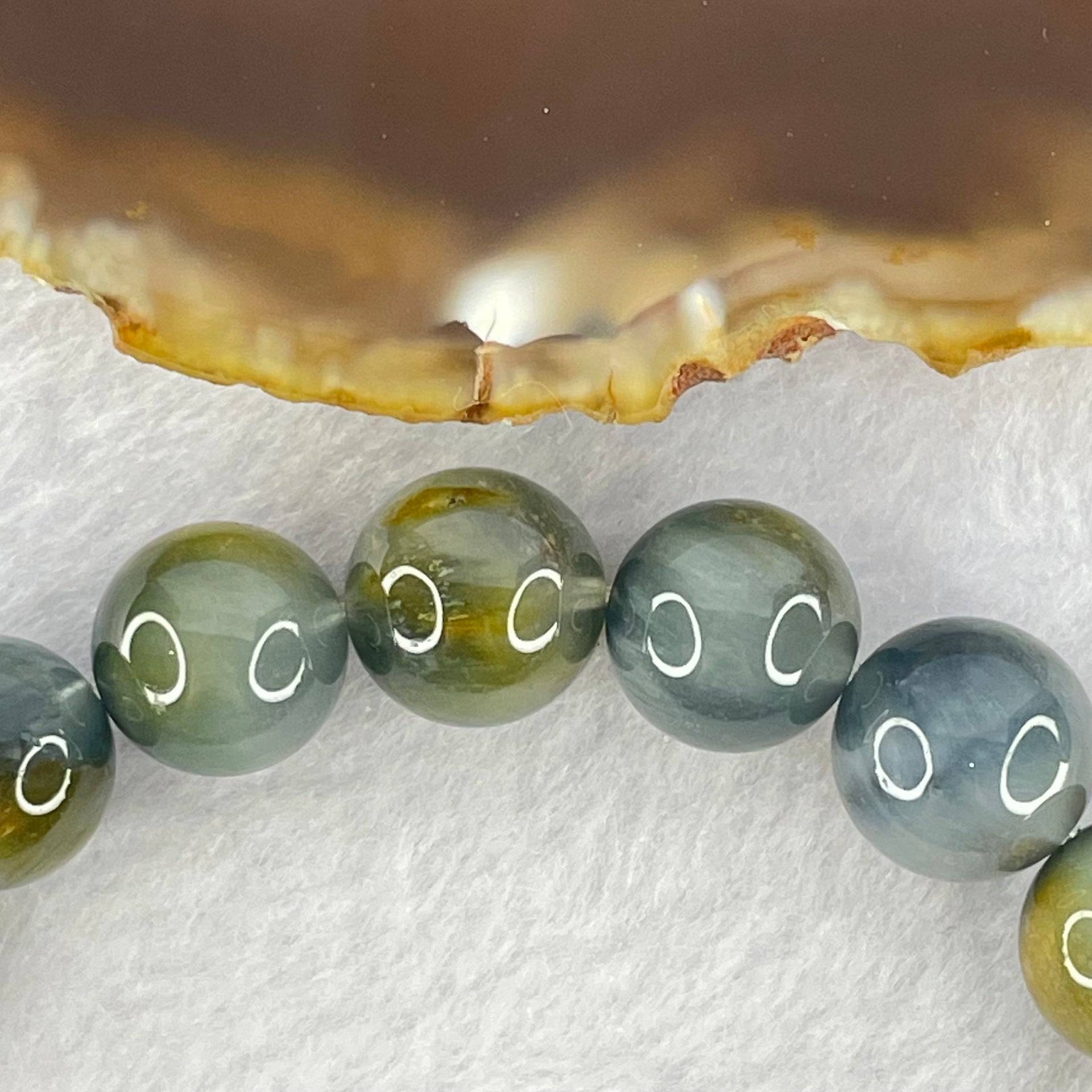 Good Grade Natural Blue Rutilated Quartz Bracelet 40.11g 18cm 12.0mm 18 Beads - Huangs Jadeite and Jewelry Pte Ltd