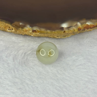 Type A Jelly Light Green with Brown Patches Jadeite Bead for Bracelet/Necklace/Earrings/Ring 4.03g 13.3mm - Huangs Jadeite and Jewelry Pte Ltd