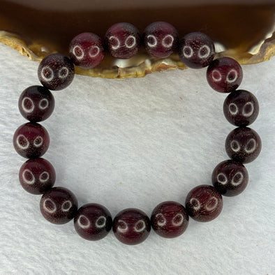 Natural Blood Zitan Beads Bracelet 天然血檀木手链 14.09g 18cm 12.0mm 17 Beads - Huangs Jadeite and Jewelry Pte Ltd
