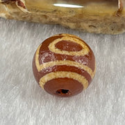 Natural Powerful Tibetan Old Oily Agate 1 Eye With Mountain Support Dzi Bead Heavenly Master (Tian Zhu) 一眼靠天珠 1.50g 10.1 by 10.4mm - Huangs Jadeite and Jewelry Pte Ltd