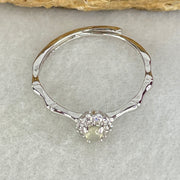 Type A Semi Icy Lavender Cabochon Jadeite in S925 Sliver Bamboo Ring (Adjustable Size) 1.05g 3.0 by 2.0mm - Huangs Jadeite and Jewelry Pte Ltd