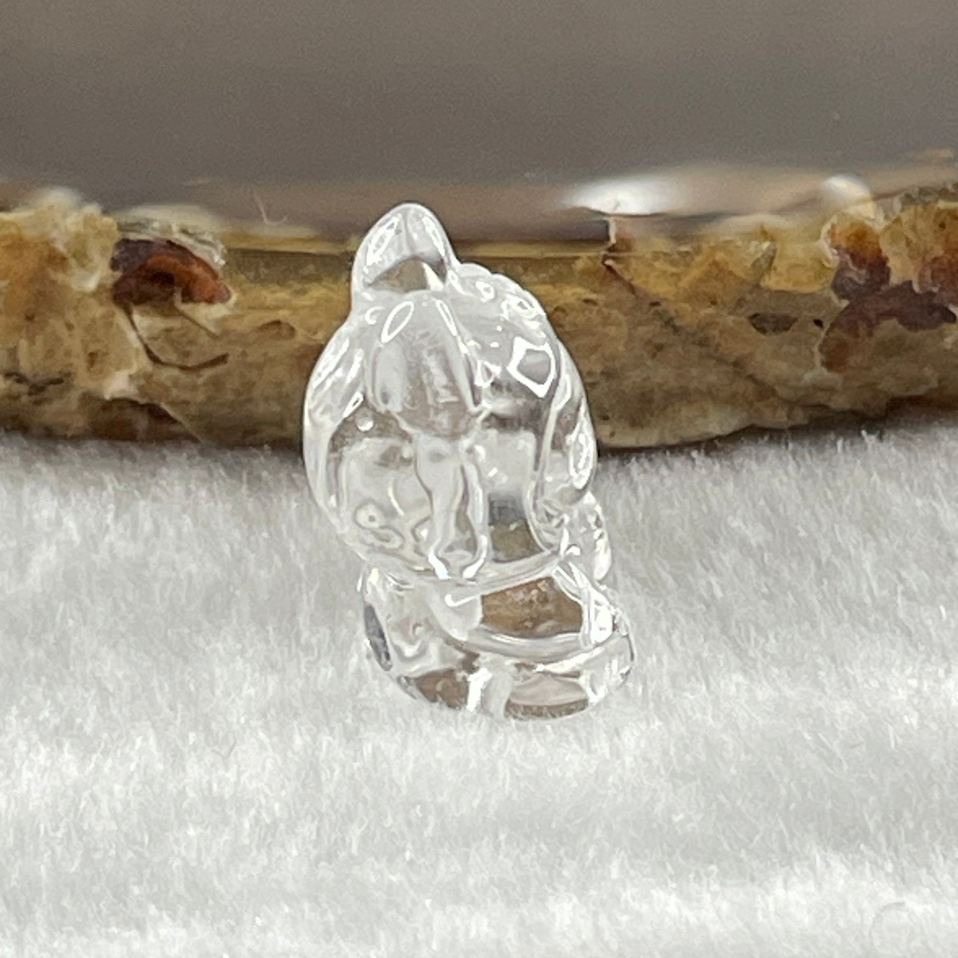 Natural Clear Quartz Labubu Charm Display 3.08g 19.2 by 1.9 by 10.4mm - Huangs Jadeite and Jewelry Pte Ltd