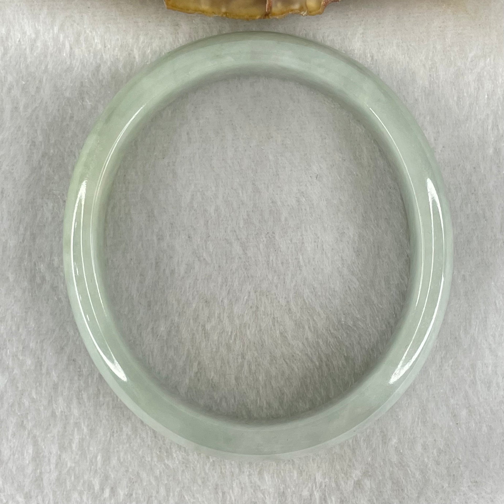 Type A Light Blueish Green Jadeite Oval Bangle 31.31g Internal Diameter 53.7mm 11.3 by 6.0mm (Internal Lines) - Huangs Jadeite and Jewelry Pte Ltd