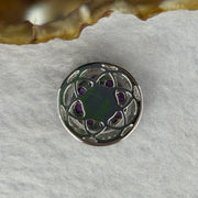 Natural Meteorite Spinning High Energy Feng Shui Charm in S925 Silver with Crystals For Necklace / Bracelet (Purple Color) 4.10g 16.8 by 7.6mm - Huangs Jadeite and Jewelry Pte Ltd