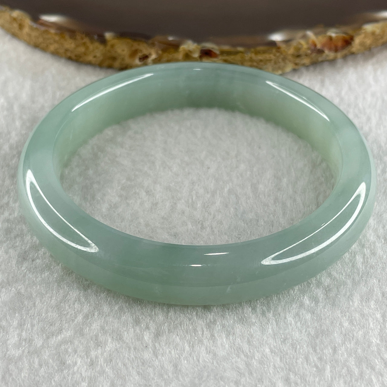 High Quality Type A Natural Icy Sky Blue Jadeite Bangle 55.40g Internal Diameter 58.2mm 11.2 by 9.3mm (Close to Perfect) - Huangs Jadeite and Jewelry Pte Ltd