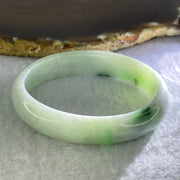 Type A Green Lavender and Blueish Green Piao Hua Jadeite Bangle Internal Diameter 56.4mm 41.62g 12.9 by 6.9mm (Slight Internal Lines) - Huangs Jadeite and Jewelry Pte Ltd