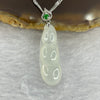 Type A Semi Icy White Jadeite Pea-pod For Prosperity and Growth in 18k White Gold Setting 2.35g 27.1 by 9.1 by 4.9mm with 925 Silver Necklace - Huangs Jadeite and Jewelry Pte Ltd