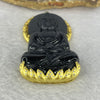 Type A Semi Translucent Black Jadeite Buddha in 925 Silver Pendent with Turquoise and Crystals 38.60g 59.8 by 38.5 by 6.1mm - Huangs Jadeite and Jewelry Pte Ltd