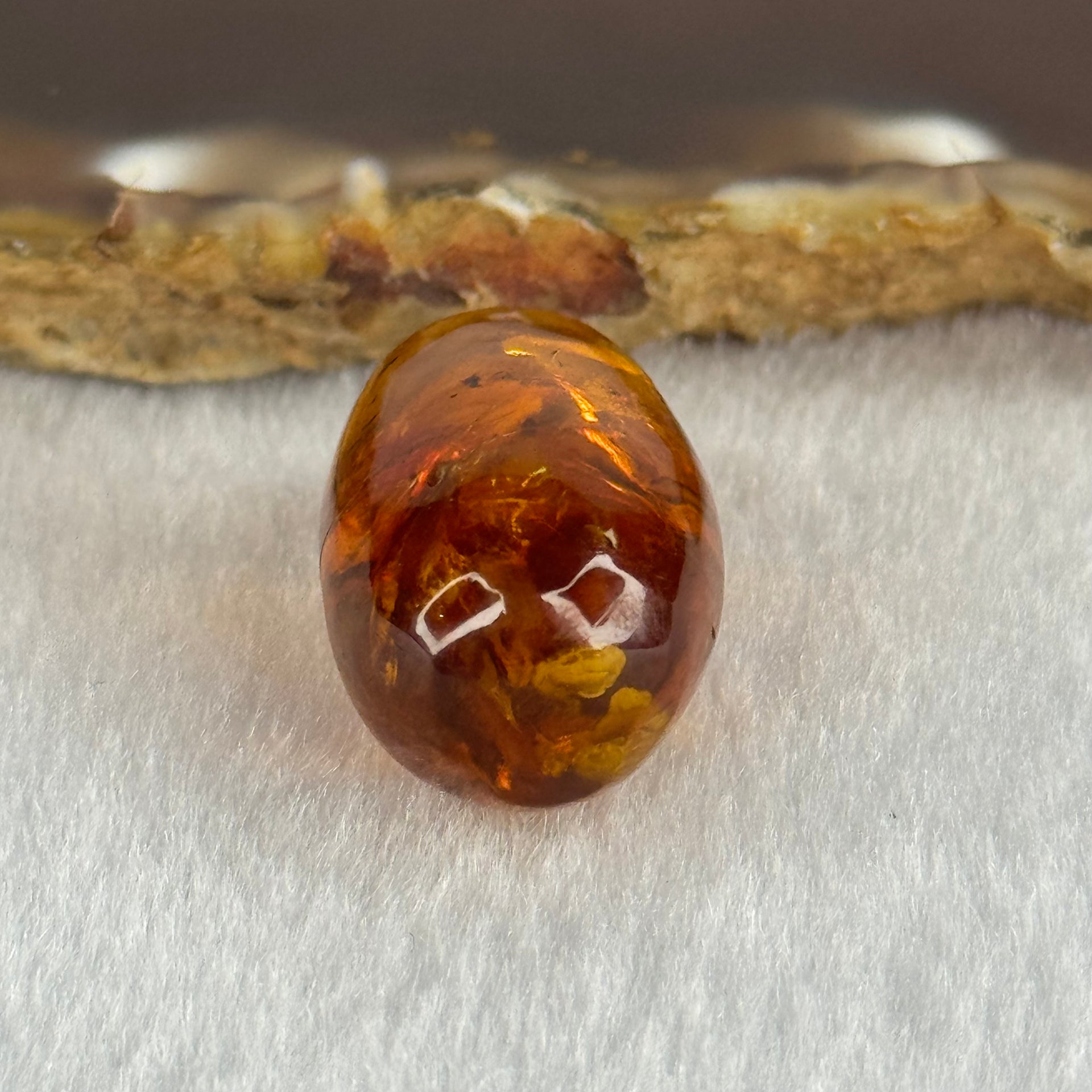 Natural Amber For Setting 3.60g 26.6 by 15.1mm - Huangs Jadeite and Jewelry Pte Ltd