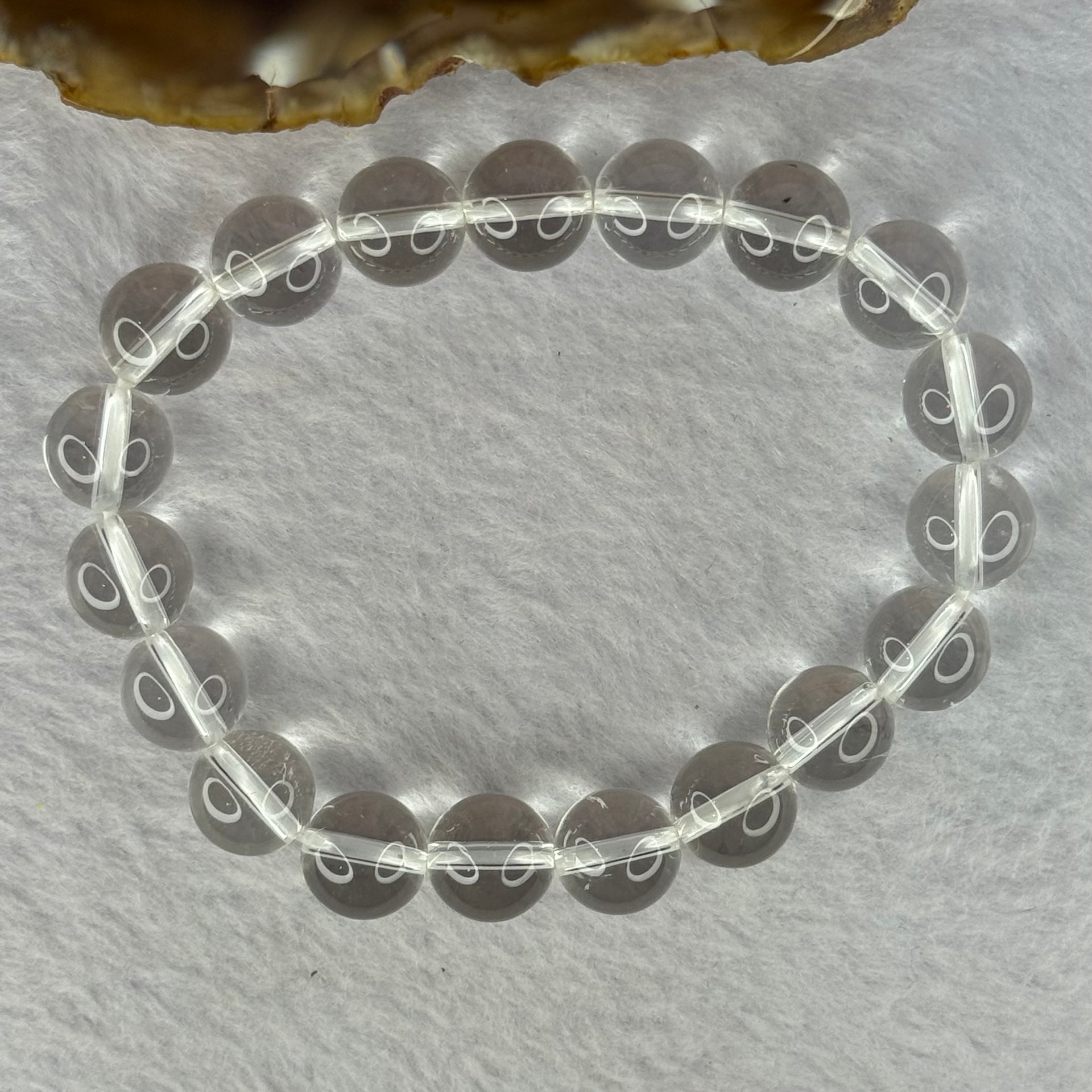 Natural Clear Quartz Bracelet 天然白水晶手链 30.76g 17cm 10.6mm 19 Beads - Huangs Jadeite and Jewelry Pte Ltd