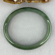 Type A Blueish Green Jadeite Oval Bangle Internal Diameter 58.7mm 38.10g 12.0 by 6.6mm (Very Fine Internal Lines) - Huangs Jadeite and Jewelry Pte Ltd