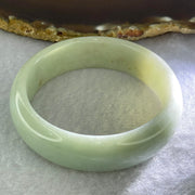Type A Light Green with Yellow Spots Jadeite Bangle Internal Diameter 54.9mm 68.52g 16.4 by 8.7mm (Close to Perfect) - Huangs Jadeite and Jewelry Pte Ltd