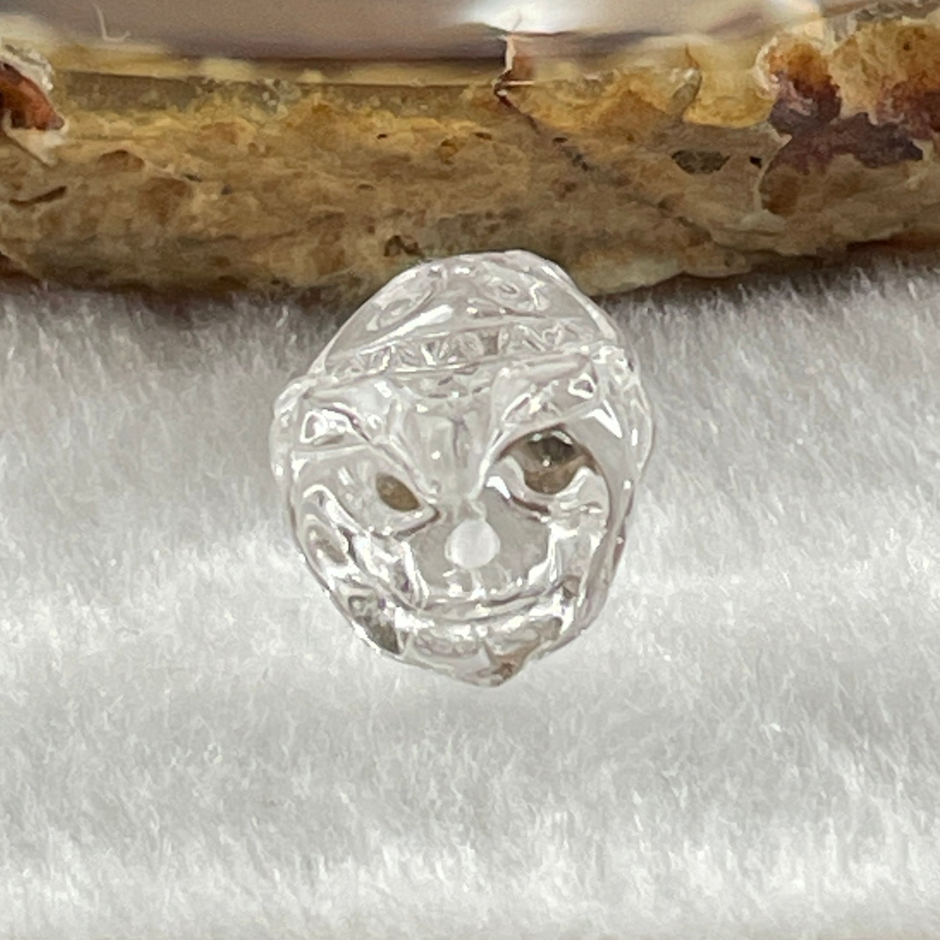 Natural Clear Quartz Labubu Charm Display 3.08g 19.2 by 1.9 by 10.4mm - Huangs Jadeite and Jewelry Pte Ltd