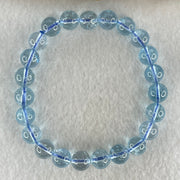 Above Average Natural Blue Topaz Beads Bracelet 23.57g 15.5cm 8.3mm 23 Beads - Huangs Jadeite and Jewelry Pte Ltd