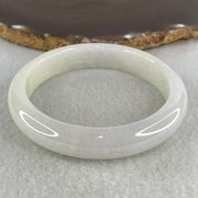 Natural Type A Near White Jadeite Bangle | 61.2mm Inner Diameter (62.51g 13.0x8.0mm | Slight External Line | Pure Mind, Serenity & Aura Cleansing) - Huangs Jadeite and Jewelry Pte Ltd