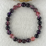 Very Very Good Grade Certified Natural Blackcurrant Super 7 Beads Bracelet | (21.59g | 17.5cm | 8.8mm x 24 Beads | "Seven Sacred Minerals" Intuition & Abundance Anchor, Feng Shui High-Vibration Power Bracelet) - Huangs Jadeite and Jewelry Pte Ltd