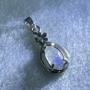 Good Grade Rare Natural Blue Dumortierite Rutilated Quartz in S925 Pendant 2.10g 11.6 by 6.0 by 3.5mm - Huangs Jadeite and Jewelry Pte Ltd