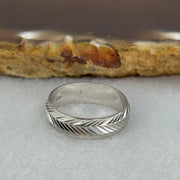 (Pre-Love) 18K 750 White Gold Ring 3.24g Inner Diameter 15.3mm Thickness 4.9 by 1.3mm US4.6 HK9.8 - Huangs Jadeite and Jewelry Pte Ltd