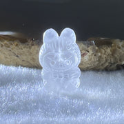 Natural Matt Clear Quartz Labubu Charm Display 3.54g 19.0 by 12.8 by 10.6mm - Huangs Jadeite and Jewelry Pte Ltd