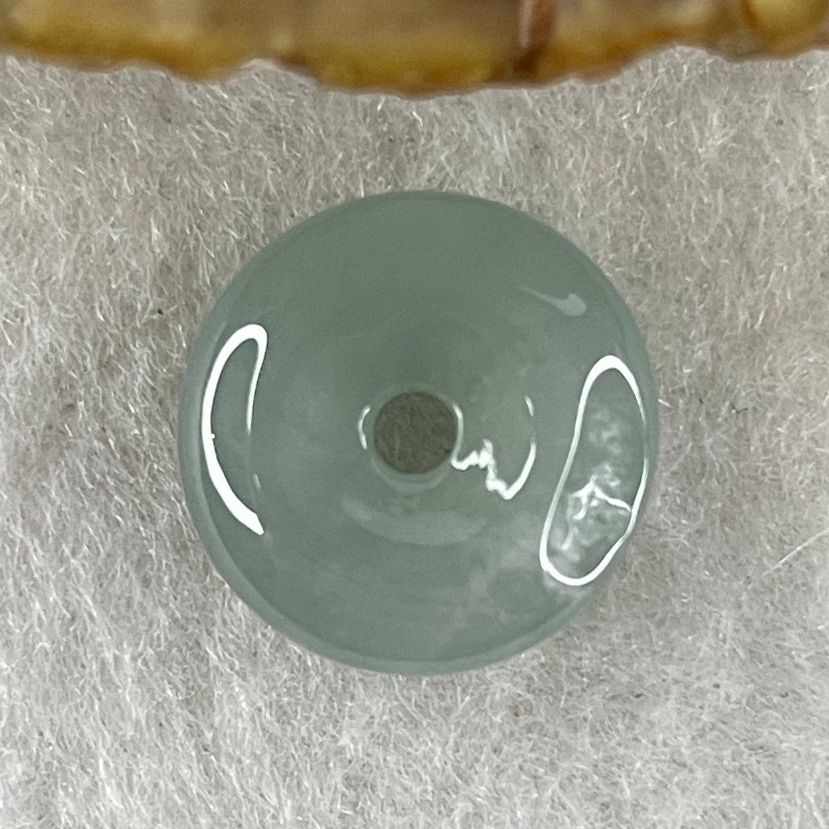 Natural Type A Semi-Icy Blueish-Green Jadeite Ping An Kou Pendant | 14mm Delicate Translucent Jade Peace Disc Talisman (1.67g | 14.0 x 4.4mm) - Huangs Jadeite and Jewelry Pte Ltd