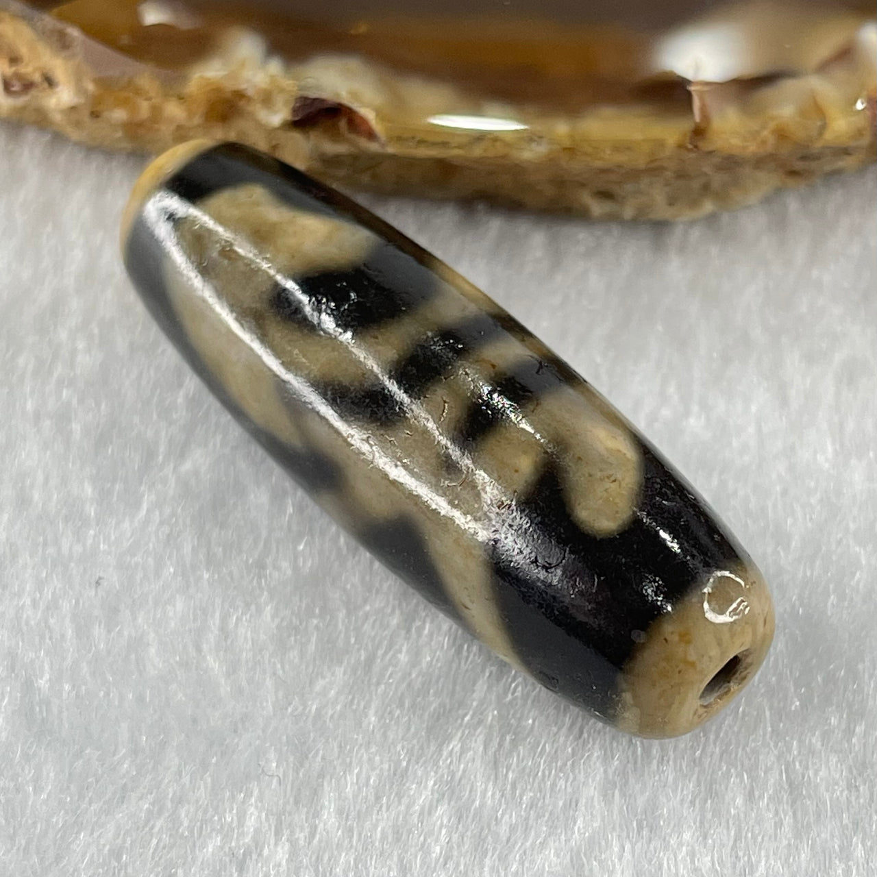 Natural Powerful Tibetan Old Oily Agate Zodiac Horse Dzi Bead Heavenly Master (Tian Zhu) 马天珠 8.99g 38.2 by 12.5mm - Huangs Jadeite and Jewelry Pte Ltd