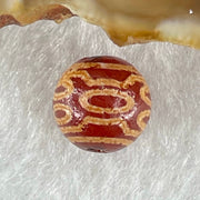 Natural Powerful Tibetan Old Oily Agate 7 Eyes Dzi Bead Heavenly Master (Tian Zhu) 七眼天诛 1.36g 10.0 by 10.2mm - Huangs Jadeite and Jewelry Pte Ltd