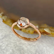 Above Average Grade Natural Super 7 Crystal in 925 Sliver Ring in Rose Gold Color (Adjustable Size) 天然超级七水晶 925 银戒指（可调节尺寸) 1.38g 6.0 by 6.0 by 3.8mm - Huangs Jadeite and Jewelry Pte Ltd